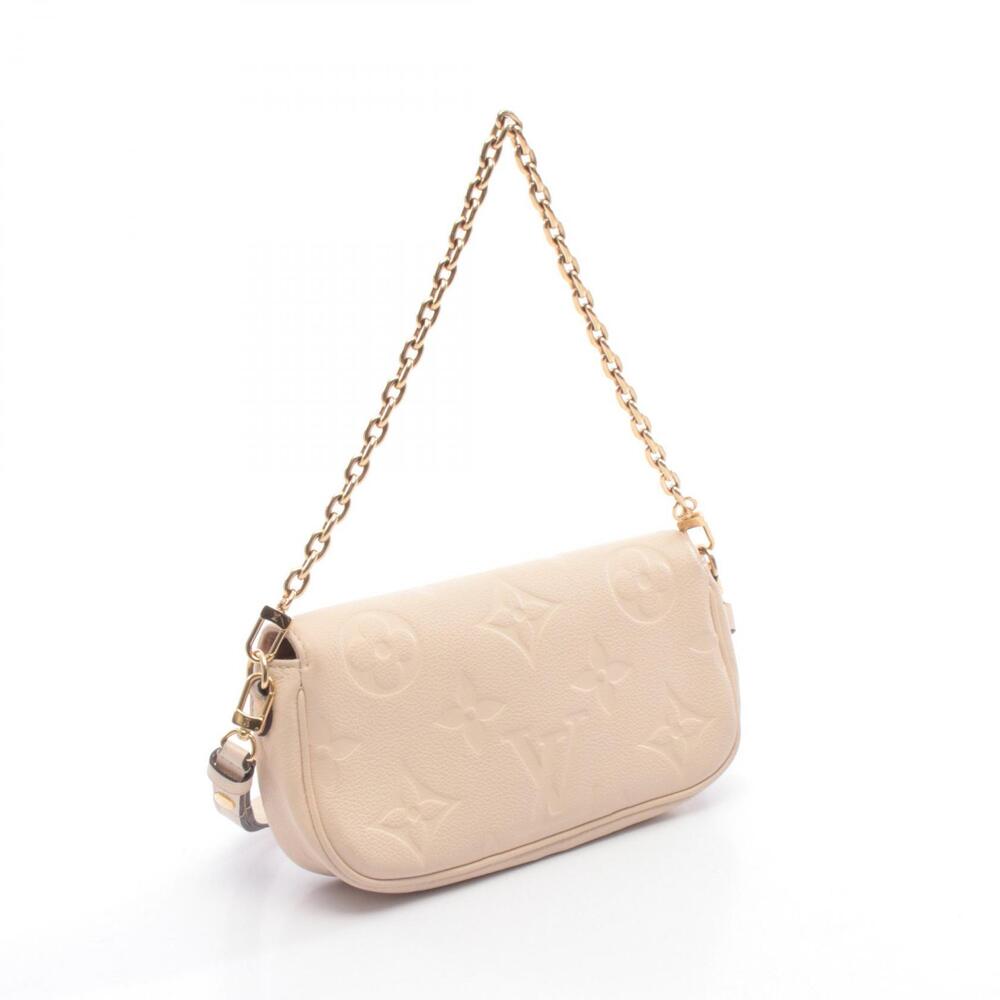 Louis Vuitton Wallet on Chain Ivy Handbag Leather Monogram Empreinte Beige